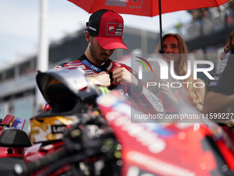 Francesco Bagnaia of Italy and the Ducati Lenovo Team looks on prior to the race of the MotoGP of Emilia Romagna at Misano World Circuit in...