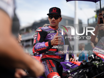 Jorge Martin of Spain and Prima Pramac Racing looks on prior to the race of the MotoGP of Emilia Romagna at Misano World Circuit in Misano A...