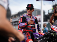 Jorge Martin of Spain and Prima Pramac Racing looks on prior to the race of the MotoGP of Emilia Romagna at Misano World Circuit in Misano A...