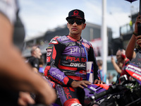 Jorge Martin of Spain and Prima Pramac Racing looks on prior to the race of the MotoGP of Emilia Romagna at Misano World Circuit in Misano A...