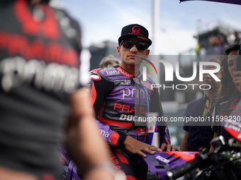 Jorge Martin of Spain and Prima Pramac Racing looks on prior to the race of the MotoGP of Emilia Romagna at Misano World Circuit in Misano A...