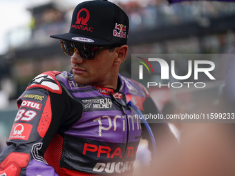 Jorge Martin of Spain and Prima Pramac Racing looks on prior to the race of the MotoGP of Emilia Romagna at Misano World Circuit in Misano A...