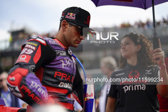 Jorge Martin of Spain and Prima Pramac Racing looks on prior to the race of the MotoGP of Emilia Romagna at Misano World Circuit in Misano A...