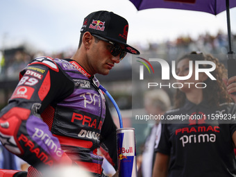 Jorge Martin of Spain and Prima Pramac Racing looks on prior to the race of the MotoGP of Emilia Romagna at Misano World Circuit in Misano A...