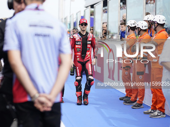 Francesco Bagnaia of Italy and the Ducati Lenovo Team looks on prior to the race of the MotoGP of Emilia Romagna at Misano World Circuit in...