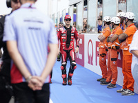 Francesco Bagnaia of Italy and the Ducati Lenovo Team looks on prior to the race of the MotoGP of Emilia Romagna at Misano World Circuit in...