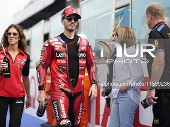 Francesco Bagnaia of Italy and the Ducati Lenovo Team looks on prior to the race of the MotoGP of Emilia Romagna at Misano World Circuit in...