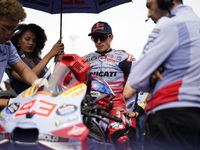 Marc Marquez of Spain and Gresini Racing MotoGP looks on prior to the race of the MotoGP of Emilia Romagna at Misano World Circuit in Misano...