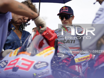 Marc Marquez of Spain and Gresini Racing MotoGP looks on prior to the race of the MotoGP of Emilia Romagna at Misano World Circuit in Misano...