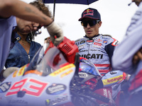 Marc Marquez of Spain and Gresini Racing MotoGP looks on prior to the race of the MotoGP of Emilia Romagna at Misano World Circuit in Misano...