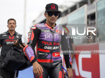 Jorge Martin of Spain and Prima Pramac Racing looks on prior to the race of the MotoGP of Emilia Romagna at Misano World Circuit in Misano A...