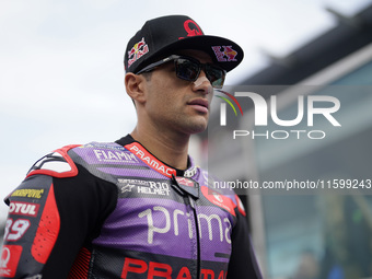 Jorge Martin of Spain and Prima Pramac Racing looks on prior to the race of the MotoGP of Emilia Romagna at Misano World Circuit in Misano A...