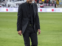 Diego Pablo Simeone, head coach of Atletico de Madrid, gets into the field during the La Liga EA Sports 2024/25 football match between Rayo...