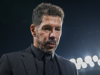 Diego Pablo Simeone, head coach of Atletico de Madrid, gets into the field during the La Liga EA Sports 2024/25 football match between Rayo...