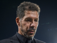 Diego Pablo Simeone, head coach of Atletico de Madrid, gets into the field during the La Liga EA Sports 2024/25 football match between Rayo...