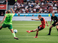 Florian Wirtz of Bayer 04 Leverkusen is seen during the Bundesliga match between Bayer 04 Leverkusen and VfL Wolfsburg at Bay Arena in Lever...