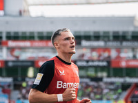 Florian Wirtz of Bayer 04 Leverkusen is seen during the Bundesliga match between Bayer 04 Leverkusen and VfL Wolfsburg at Bay Arena in Lever...