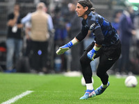 Yann Sommer of Inter FC warms up prior to the Italian Serie A football match between Inter FC and AC Milan in Milan, Italy, on September 22,...