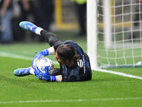 Yann Sommer of Inter FC warms up prior to the Italian Serie A football match between Inter FC and AC Milan in Milan, Italy, on September 22,...