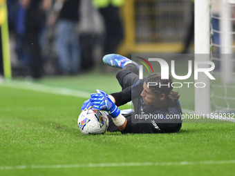 Yann Sommer of Inter FC warms up prior to the Italian Serie A football match between Inter FC and AC Milan in Milan, Italy, on September 22,...