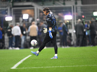 Yann Sommer of Inter FC warms up prior to the Italian Serie A football match between Inter FC and AC Milan in Milan, Italy, on September 22,...