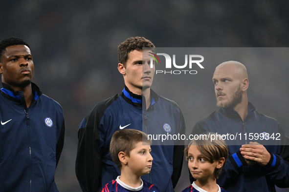 Benjamin Pavard of Inter FC during the Italian Serie A football match between Inter FC and AC Milan in Milan, Italy, on September 22, 2024,...