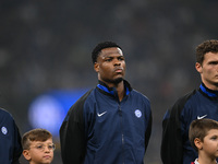 Denzel Dumfries of Inter FC during the Italian Serie A football match between Inter FC and AC Milan in Milan, Italy, on September 22, 2024,...