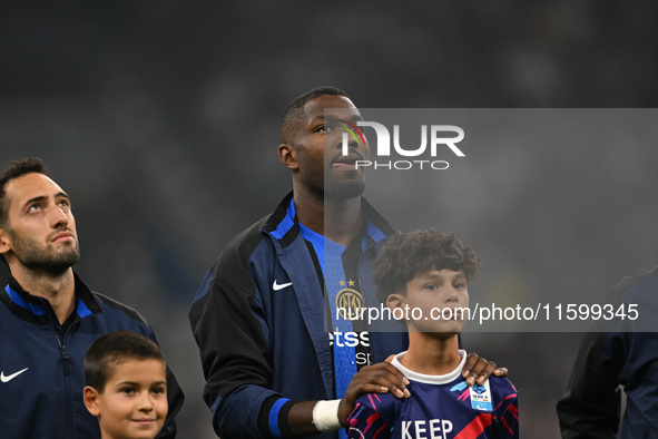 Marcus Thuram of Inter FC during the Italian Serie A football match between Inter FC and AC Milan in Milan, Italy, on September 22, 2024, at...