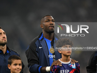 Marcus Thuram of Inter FC during the Italian Serie A football match between Inter FC and AC Milan in Milan, Italy, on September 22, 2024, at...