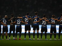 A minute of silence takes place during the Italian Serie A football match between Inter FC and AC Milan in Milan, Italy, on September 22, 20...