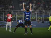 Francesco Acerbi of Inter FC during the Italian Serie A football match between Inter FC and AC Milan in Milan, Italy, on September 22, 2024,...