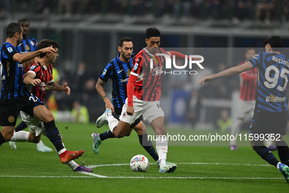 Tijjani Reijnders of AC Milan during the Italian Serie A football match between Inter FC and AC Milan in Milan, Italy, on September 22, 2024...