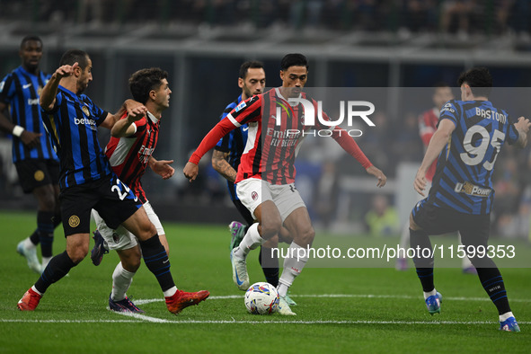 Tijjani Reijnders of AC Milan during the Italian Serie A football match between Inter FC and AC Milan in Milan, Italy, on September 22, 2024...