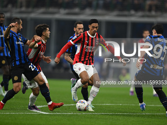 Tijjani Reijnders of AC Milan during the Italian Serie A football match between Inter FC and AC Milan in Milan, Italy, on September 22, 2024...