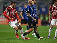 Alvaro Morata of AC Milan during the Italian Serie A football match between Inter FC and AC Milan in Milan, Italy, on September 22, 2024, at...