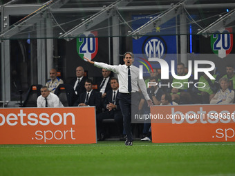 Coach Simone Inzaghi of Inter FC during the Italian Serie A football match between Inter FC and AC Milan in Milan, Italy, on September 22, 2...