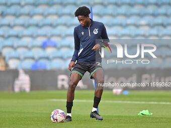 Bryant Bilongo (27 Bristol Rovers) warms up during the Sky Bet League 1 match between Peterborough and Bristol Rovers at London Road in Pete...