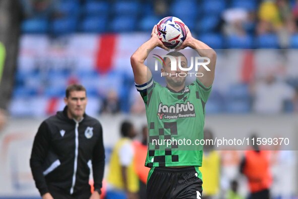 James Wilson (5 Bristol Rovers) takes a throw-in during the Sky Bet League 1 match between Peterborough and Bristol Rovers at London Road in...