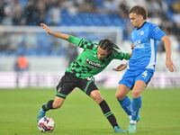 Kor Shaw (37 Bristol Rovers) is challenged by Archie Collins (4 Peterborough United) during the Sky Bet League 1 match between Peterborough...