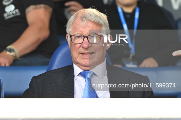 Sir Alex Ferguson spectates during the Sky Bet League 1 match between Peterborough and Bristol Rovers at London Road in Peterborough, Englan...