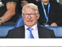 Sir Alex Ferguson spectates during the Sky Bet League 1 match between Peterborough and Bristol Rovers at London Road in Peterborough, Englan...