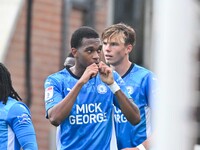 Malik Mothersille (7 Peterborough United) celebrates after scoring the team's third goal during the Sky Bet League 1 match between Peterboro...