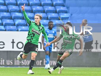 Luke McCormick (23 Bristol Rovers) celebrates after scoring the team's first goal during the Sky Bet League 1 match between Peterborough and...