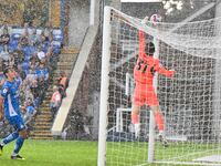 Goalkeeper Jed Steer (31 Peterborough United) tips the ball over during the Sky Bet League 1 match between Peterborough and Bristol Rovers a...