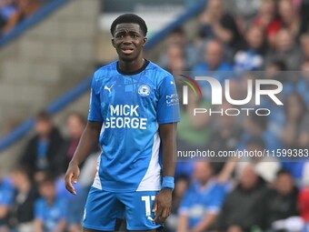 Kwame Poku (11 Peterborough United) looks on during the Sky Bet League 1 match between Peterborough and Bristol Rovers at London Road in Pet...