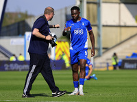 Mike Fondop of Oldham Athletic Association Football Club during the Vanarama National League match between Oldham Athletic and Yeovil Town a...