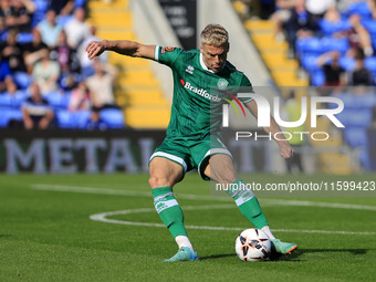 Jake Wannell of Yeovil Town Football Club during the Vanarama National League match between Oldham Athletic and Yeovil Town at Boundary Park...