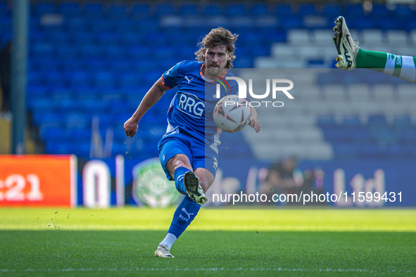 Reagan Ogle of Oldham Athletic during the Vanarama National League match between Oldham Athletic and Yeovil Town at Boundary Park in Oldham,...