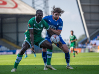 Reagan Ogle of Oldham Athletic battles for possession during the Vanarama National League match between Oldham Athletic and Yeovil Town at B...