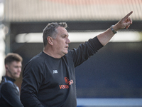 Oldham Athletic Manager Micky Mellon during the Vanarama National League match between Oldham Athletic and Yeovil Town at Boundary Park in O...